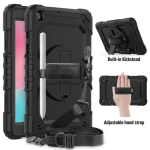 360 Rotation Hand strap&Kickstand Shockproof Silicone 8 inch Tablet Case for Samsung Galaxy Tab T290